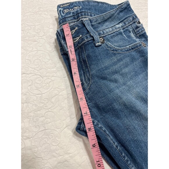 Miss Me boot cut 26 Jeans Distressed embellished with rhinestones - Picture 6 of 11